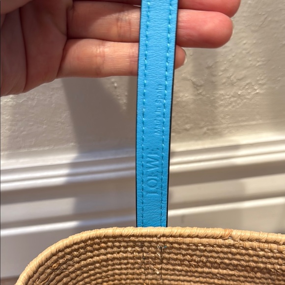 Loewe Square Basket Mini Bag 'Natural/Topaz Blue' - Picture 10 of 11